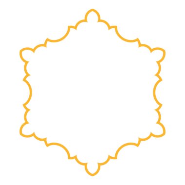 Süslü Altın Altıgen Çerçeve Sınır Tasarımı