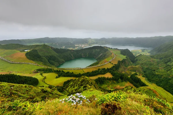 Panoramalandschaft Aus Azoren Lagunen Der Azoren Archipel Hat Vulkanischen Ursprung — Stockfoto