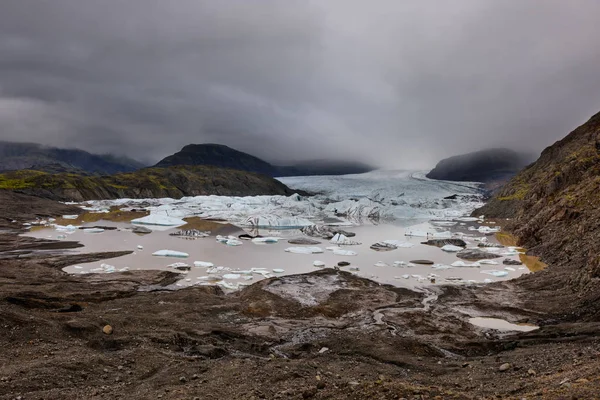 Zamrożonych Krajobraz Drainglacier Lodowca Vatnajokull Dużych Lodowca Islandia Lodowiec Zapewnia — Zdjęcie stockowe