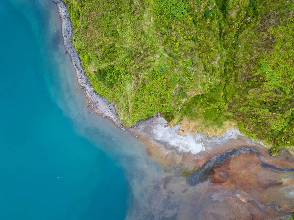 Légi Kilátás Lagoa Fogo Egy Vulkanikus Sao Miguel Azori Szigetek — Stock Fotó