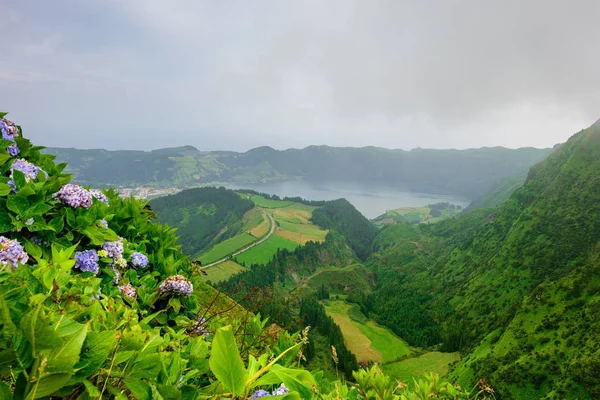 Azores Panoramablick Auf Natürliche Landschaft Wunderschöne Malerische Insel Portugal Wunderschöne — Stockfoto