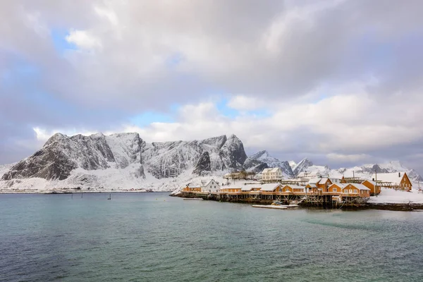 Tipico Paesaggio Norvegese Bella Vista Panoramica Delle Isole Lofoten Paesaggio — Foto Stock
