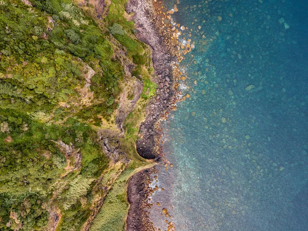 Légi Kilátás Tengerre Természetes Drón Táj Kilátás Azori Szigetek Absztrakt — Stock Fotó