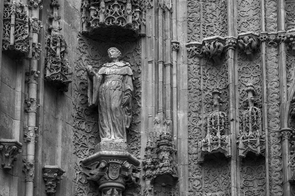 Rincian Arsitektur Tentang Eksterior Katedral Salamanca Spanyol — Stok Foto
