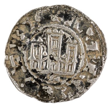 Kral Alfonso X. Pepion Antik Ortaçağ Polar sikke. İspanya. Ön yüzde.