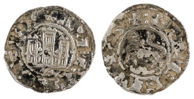 Kral Alfonso X. Pepion Antik Ortaçağ Polar sikke. İspanya.