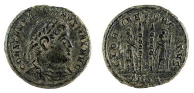 İmparator Constantine ı Magnus Antik Roma bakır sikke.