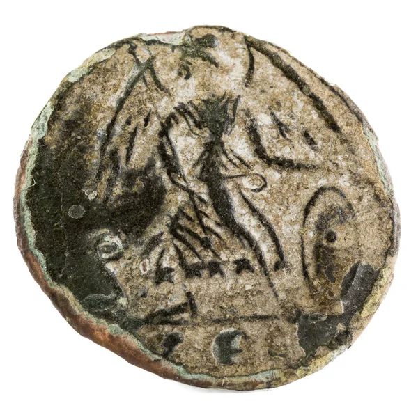 Αρχαία Ρωμαϊκή Χάλκινο Νόμισμα Από Την Κωνσταντινούπολη Αντίστροφη — Φωτογραφία Αρχείου