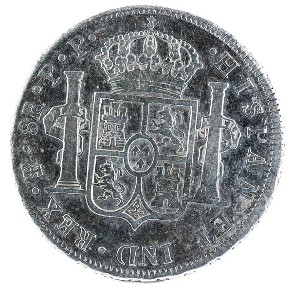 Antika Spanska Silver Mynt Kung Carlos 1801 Myntade Potosi Reales — Stockfoto