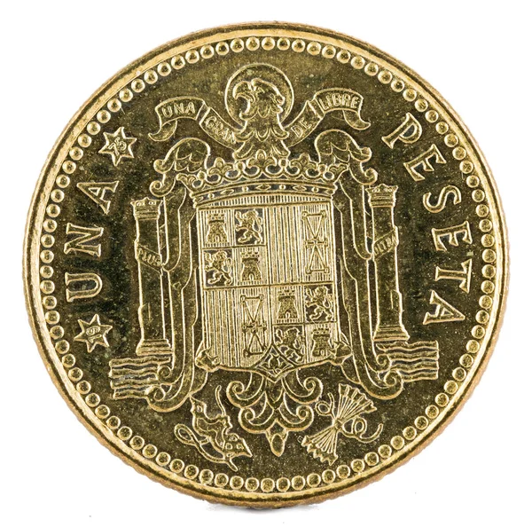 Staré Španělské Mince Peseta Francisco Franco Rok 1966 Hvězdách Naopak — Stock fotografie