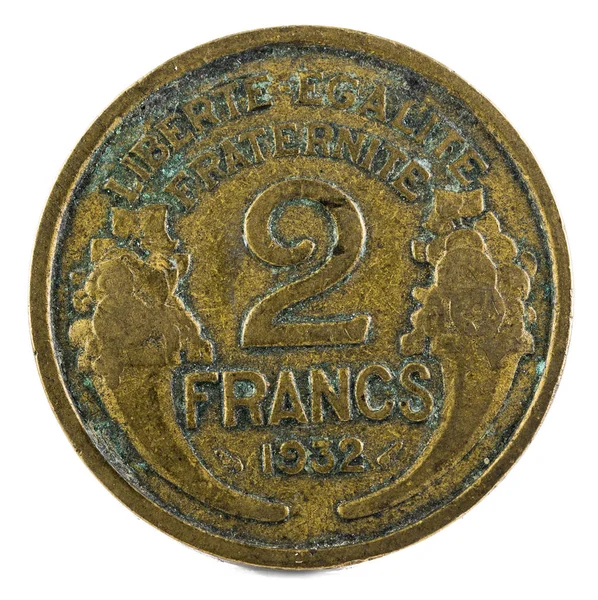 Vieille Pièce Française Francs 1932 Marche Arrière — Photo