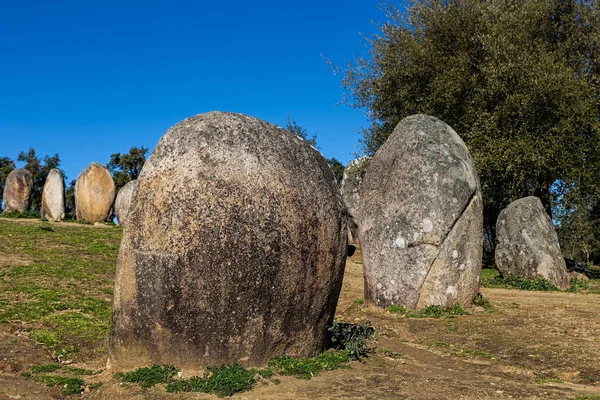 Almendres Cromlech Círculo Piedra Megalítico Situado Cerca Evora Portugal Cronología — Foto de Stock
