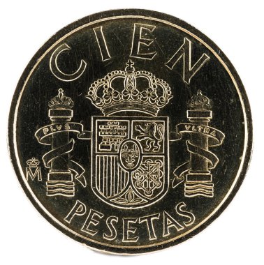 Eski İspanyolca sikke 100 peseta, Juan Carlos ı. yıl 1982. Ters.
