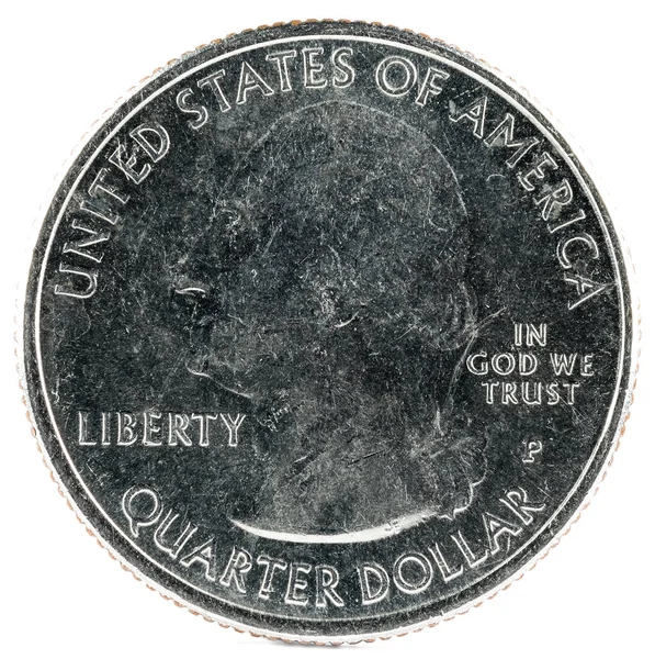 美国硬币 季度美元 2014 雪兰国家公园 — 图库照片