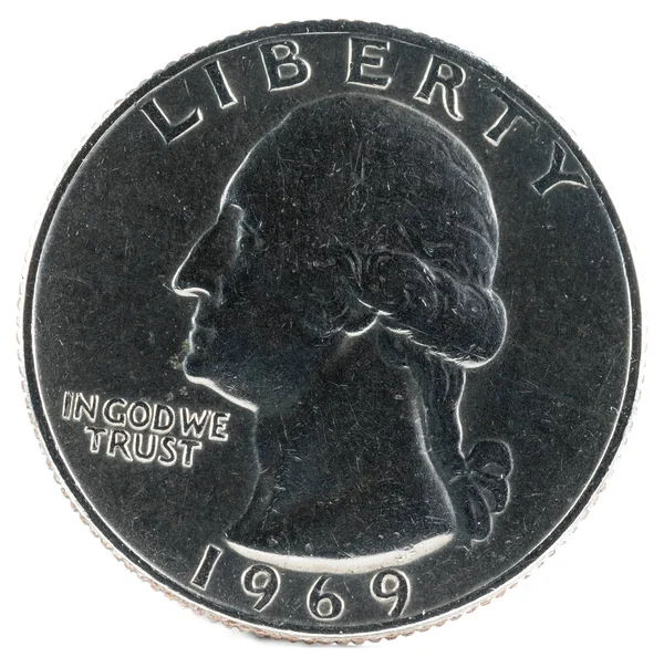 Moeda Dos Estados Unidos Quarter Dollar 1969 Obverso — Fotografia de Stock