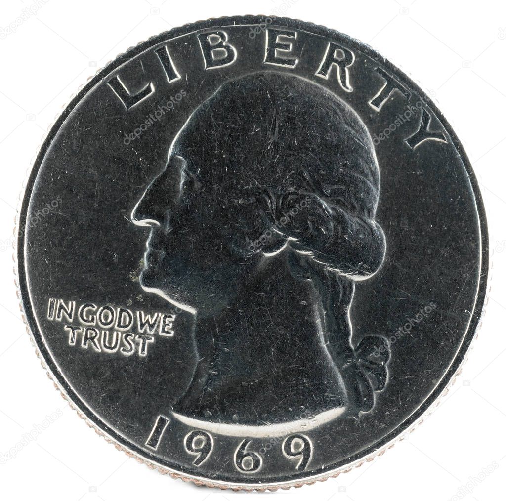 United States Coin. Quarter Dollar 1969. Obverse.
