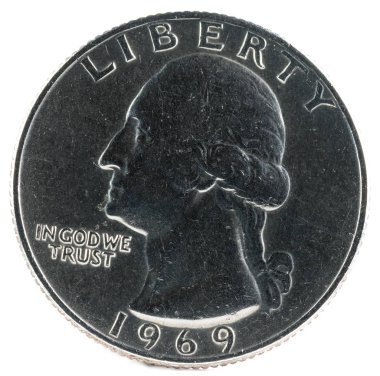 Amerika Birleşik Devletleri para. Çeyrek dolar 1969. Ön yüzde.