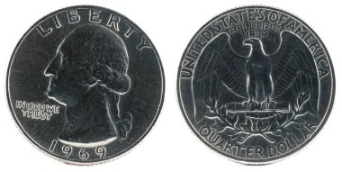Amerika Birleşik Devletleri para. Çeyrek dolar 1969.