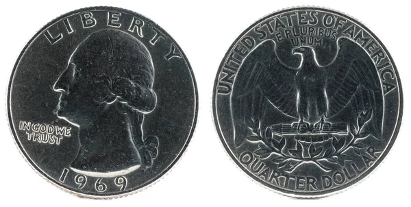 Moneta Degli Stati Uniti Dollaro Del Trimestre 1969 — Foto Stock