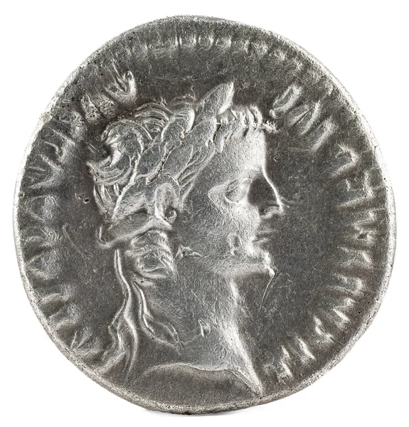 로마은 티베리우스의 동전입니다 스톡 이미지