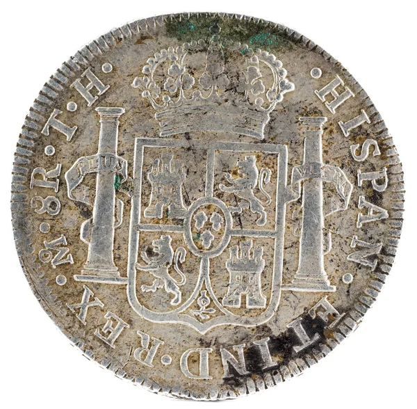 Moneda Plata Española Antigua Del Rey Fernando Vii 1809 Acuñado — Foto de Stock