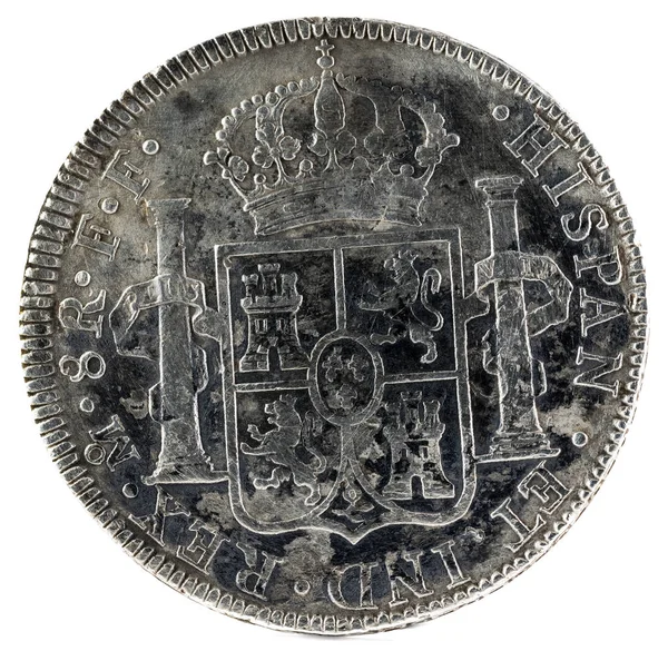 Antika Spanska Silver Mynt Kung Carlos Iii 1779 Myntade Mexiko — Stockfoto