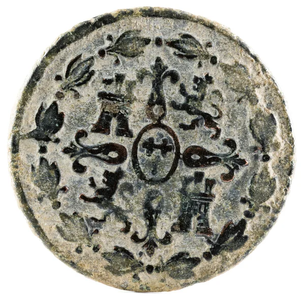 Staré Španělské Měděné Mince Krále Carlose 1794 Razil Segovia Maravedis — Stock fotografie
