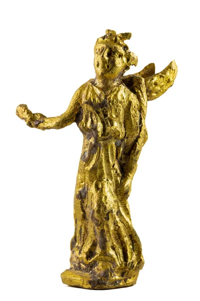 Ancient Roman figure of gold. Winged victory.