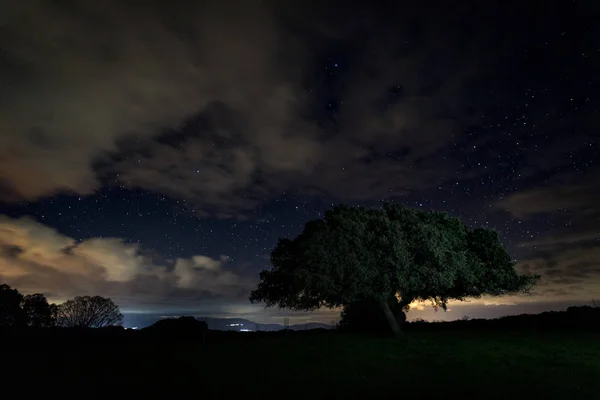 Fotografía Nocturna Cerca Santibanez Bajo Extremadura España — Foto de Stock