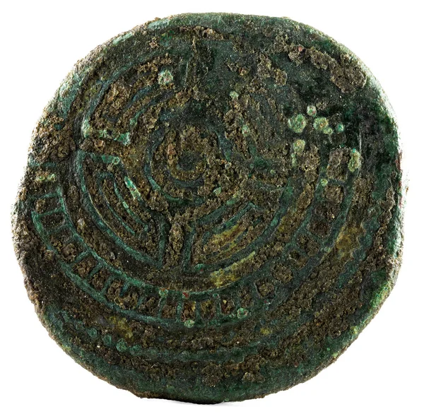 Αρχαία Ρωμαϊκή Χάλκινο Νόμισμα Του Αυτοκράτορα Αύγουστου Coined Για Πληρωμή — Φωτογραφία Αρχείου