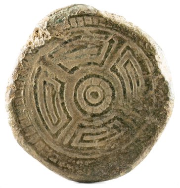 İmparator Augustus'un antik Roma bronz sikke. Cantabria savaşların Kıdemli lejyon için ödeme için farklı Coined. Ters.