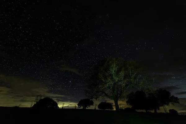 Fotografia Noturna Perto Santibanez Bajo Extremadura Espanha — Fotografia de Stock