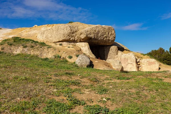 Dolmen Menga Encuentra Ciudad Española Antequera Dolmen Galería Cubierta Planta — Foto de Stock