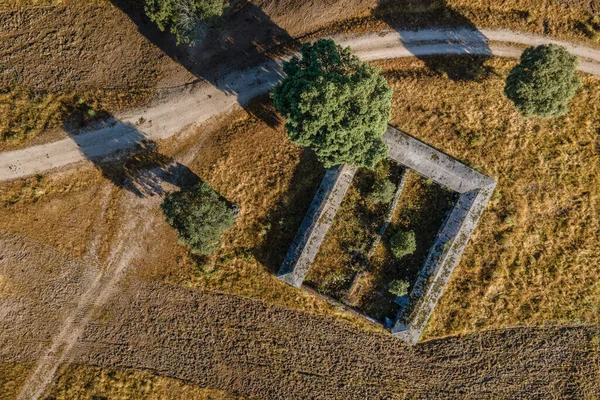 Landskab Med Gammel Husdyrstruktur Dehesa Luz Spanien - Stock-foto