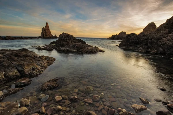 Recife Das Sirenes Está Localizado Parque Natural Cabo Gata Andaluzia — Fotografia de Stock