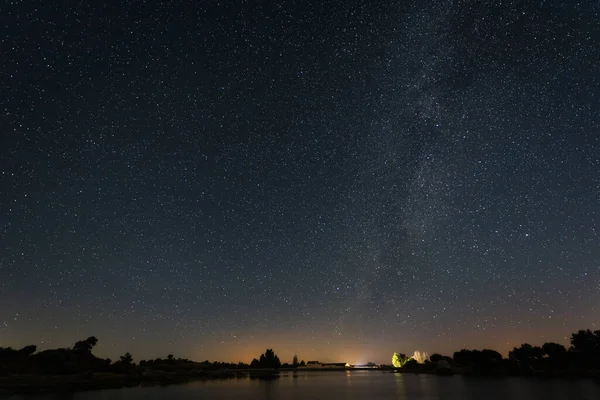 Fotografía Nocturna Área Natural Barruecos Extremadura España — Foto de Stock