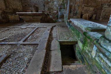 Rioseco, İspanya - 6 Nisan 2018: Santa Maria de Rioseco Manastırı. Burgos. İspanya.