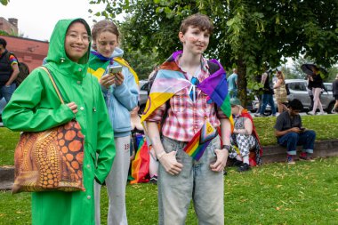 Glasgow 'un Onur Madalyası 19 Temmuz 2025. Glasgow, İskoçya sokaklarında. Kelvingrove Park 'tan başlayarak şehir merkezine gitti ve Barrowland Park' ta LGBTQ + insanları desteklemek için bitirdi. 