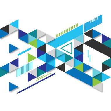 Soyut geometrik üçgen kesintisiz renkli arka plan. Vektör çizim