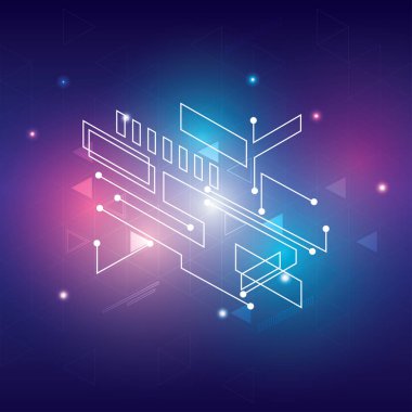 Bağlantıları sistem ve degrade arka plan üzerinde küresel veri alışverişi. vektör çizim