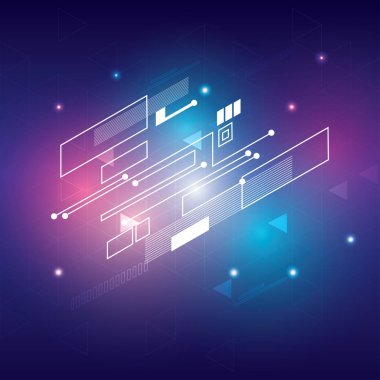 Bağlantıları sistem ve degrade arka plan üzerinde küresel veri alışverişi. vektör çizim