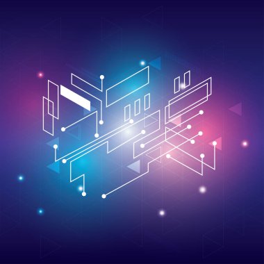 Bağlantıları sistem ve degrade arka plan üzerinde küresel veri alışverişi. vektör çizim