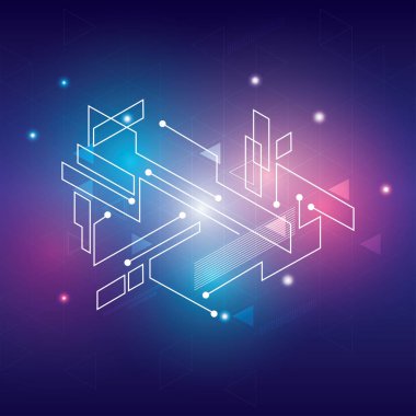 Bağlantıları sistem ve degrade arka plan üzerinde küresel veri alışverişi. vektör çizim