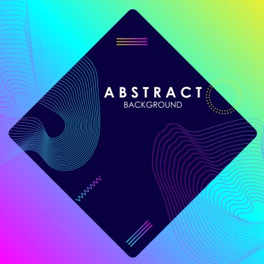 Modern renkli akışı poster. Koyu arka plan dalga sıvı şekil hatları. Vektör çizim 