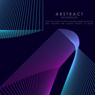 Modern renkli akışı poster. Koyu arka plan dalga sıvı şekil hatları. Vektör çizim 
