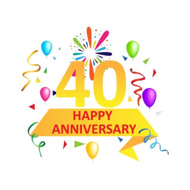 Mutlu Doğum günü Tipografi vektör tasarımı tebrik kartları ve afiş balon, konfeti, Doğum günü kutlaması için tasarım şablonu ile için. vektör çizim