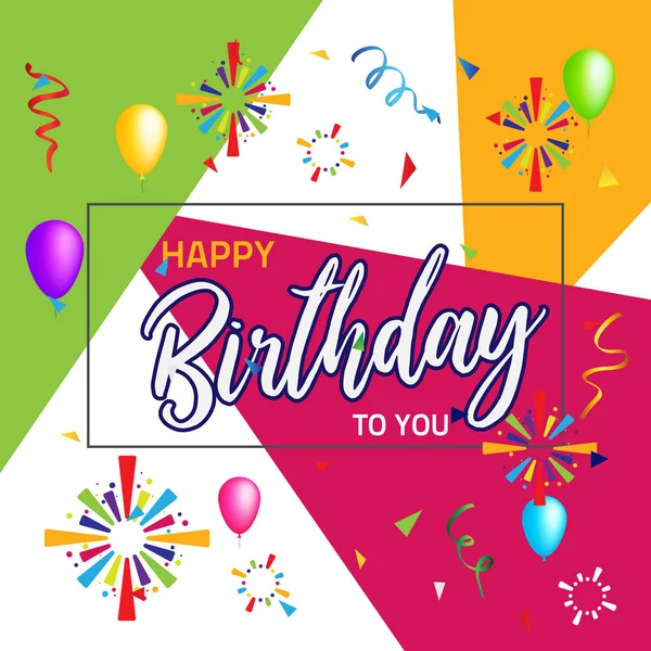 Feliz Cumpleaños Tipografía Vector Diseño Para Tarjetas Felicitación Póster Con — Vector de stock