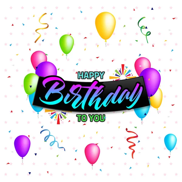 Feliz Cumpleaños Tipografía Vector Diseño Para Tarjetas Felicitación Póster Con — Archivo Imágenes Vectoriales