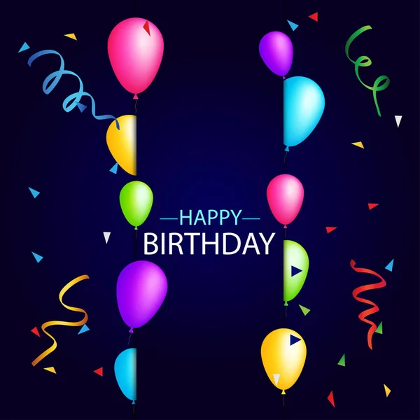 Feliz Cumpleaños Tipografía Vector Diseño Para Tarjetas Felicitación Póster Con — Archivo Imágenes Vectoriales