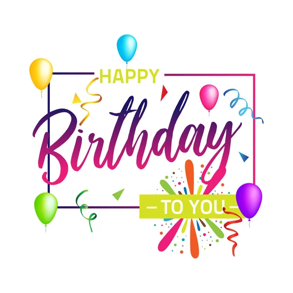 Feliz Cumpleaños Tipografía Vector Diseño Para Tarjetas Felicitación Póster Con — Archivo Imágenes Vectoriales